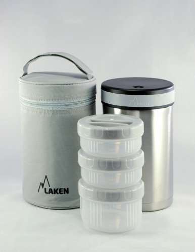 TERMO ALIMENTOS A.INOX. 1.50L + 3 R.ALIM. FUNDA GRIS - LAKEN