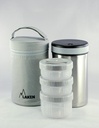 TERMO ALIMENTOS A.INOX. 1.50L + 3 R.ALIM. FUNDA GRIS - LAKEN