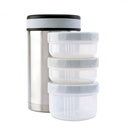 TERMO ALIMENTOS A.INOX. 1.50L + 3 R.ALIM. FUNDA GRIS - LAKEN