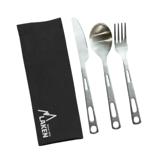 SET DE CUBIERTOS PRO DE ACERO CON FUNDA - LAKEN